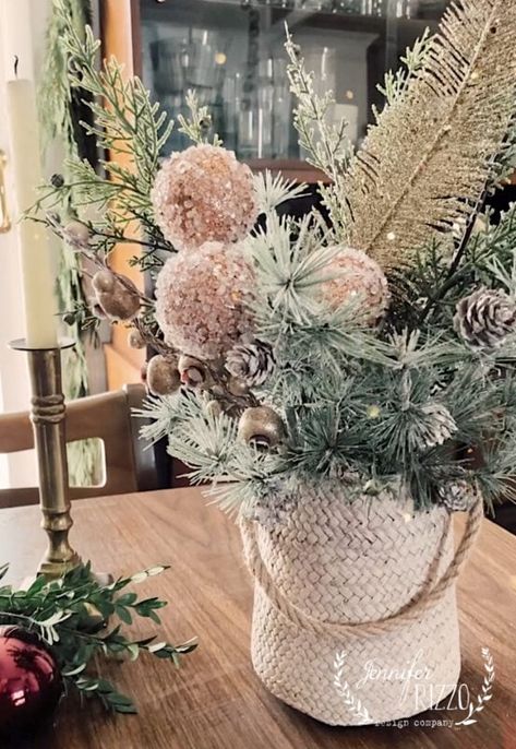 Boho Christmas Arrangement, Christmas Faux Floral Arrangements, Boho Christmas Flower Arrangements, Boho Mantle, Dry Floral Foam, Wet Foam, Faux Christmas, Ward Christmas Party, Floor Baskets