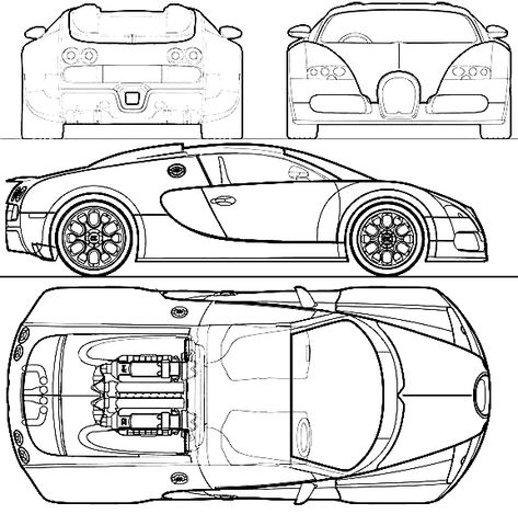 Bugatti Veyron Grandsport templates views Bugatti Cake, Cars Blueprints, Bugatti Veyron Super Sport, Lamborghini Aventador Lp700, Ferrari 599, Ferrari Laferrari, Blue Prints, Car Design Sketch, Concept Car Design