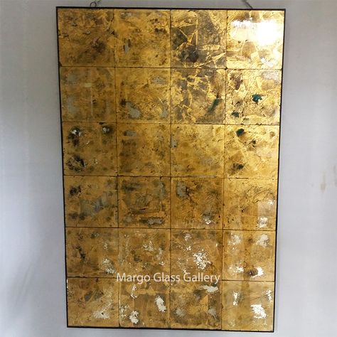 Eglomise Mirror, Verre Eglomise, Aged Mirror, Distressed Mirror, Mirror Panels, Gold Mirror Wall, Mirror Design Wall, Interior Wall Decor, Art Deco Mirror