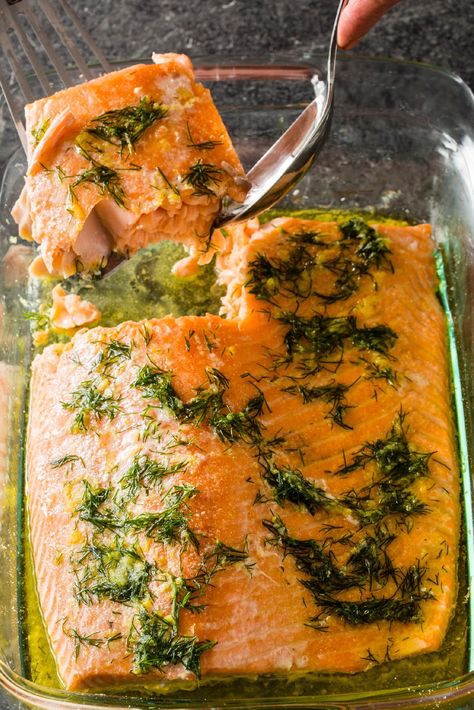 Buttery Salmon, Slow Roasted Salmon, Salmon With Dill, Cooks Country, Cooked Salmon, Cooks Country Recipes, Cooking Fish, Country Recipes, America's Test Kitchen Recipes