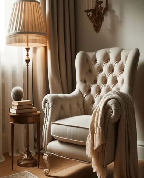 French Chairs Living Room, Big Accent Chairs, Nook Chair, Bedroom Chair Ideas, French Accent Chairs, Reading Nook Chair, Queen Chair, Expensive Brands, Vintage Style Bathroom