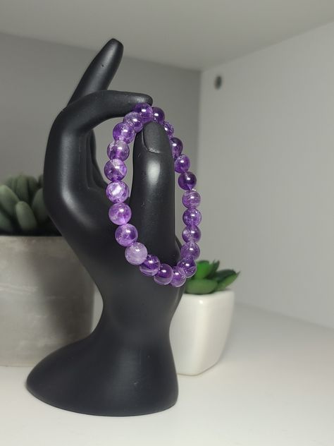 The spiritual meaning of Amethyst is groundedness, tranquility, and calm. https://etsy.me/3Bkyrsz #purple #round #amethyst #unisexadults #gemstone #amethystbracelet #purplebracelet #calmingbracelet #stretchbracelet #love2jewelry #instagood #love #fashion #etsyseller Amethyst Beaded Bracelet, Crystals Bracelets, Amethyst Crystal Bracelet, Rose Quartz Bracelet Beads, Amethyst Bracelet Beads, Bracelet Craft, Pride Bracelet, Bracelet Craft Diy, Purple Bracelet