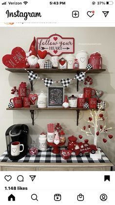 #valentine #valentines #valentinesday #valentinesdaycrafts #valentinegiftbaskets #valentinesclassparty #valentinegifts #diyvalentines #valentinecraftsforkids Buffalo Plaid Valentines Day Decor, Valentines Day Decorating Ideas, Valentines House Decor Living Room, Black And Red Valentines Decor, Valentine’s Decorations For Home, Valentine’s Day Decor Ideas, Winter Valentine Decor, Valentines Entryway Decor, Valentine Front Porch Ideas