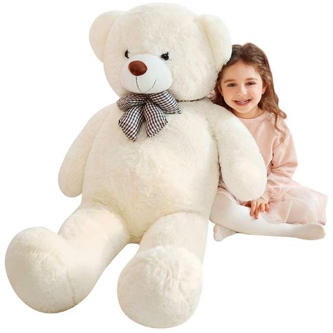 IKASA Giant Teddy Bear Stuffed Animal - Large Soft Toys Cute Plush Toy - Jumbo Big Oversized Fat Bears Animals Huge Life Size - Gifts for Kids Girls Boys Childrens (White, 47 inches), Animals - Amazon Canada Oversized Plushie, Big Stuffed Animal, Vermont Teddy Bears, Giant Stuffed Animals, Large Teddy Bear, Big Teddy Bear, Big Teddy, Giant Teddy Bear, Giant Teddy