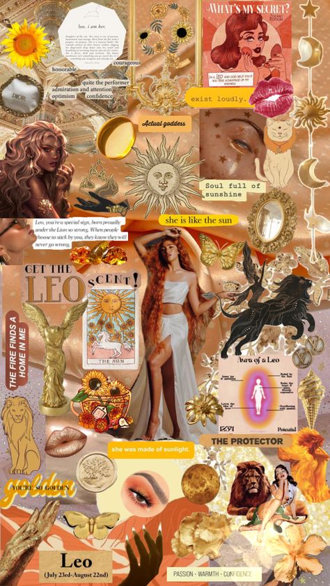 LEO 🦁☀️ #leo #leozodiac #leoquotes #leoaesthetic #aesthetic #sun #mood #sunshine #fire #firesign #sunflower #goddess #energy #moodboards #vibes #shufflefyp #inspo #fyp Sunflower Goddess, Aesthetic Sun, Goddess Energy, Sunflower, Energy, Sun, Collage