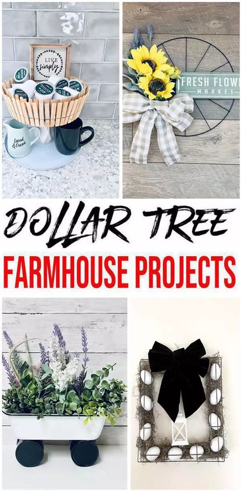 Diy Dollar Tree Farmhouse Decor, Dollar Tree Farmhouse Decor, Dollar Tree Kitchen, Dollar Tree Farmhouse, Farmhouse Projects, Diy Farmhouse Ideas, Diy Farmhouse Decoration, Dollar Store Diy Projects, Farmhouse Decor Ideas