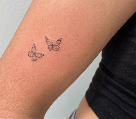 Mini Tats Butterfly, 2 Small Butterflies Tattoo, Butterfly Hip Tattoos Women, 4 Butterflies Tattoo, 4 Butterfly Tattoo, Small Summer Tattoos, 2 Butterflies Tattoo, Butterfly Tattoo Hip, Two Butterflies Tattoo