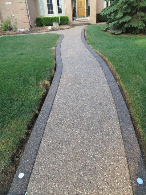 Exposed Aggregate - Stamped Concrete Specialists Inc Exposed Aggregate Patio, Basement Entry, Aggregate Patio, Exposed Aggregate Concrete, Aggregate Concrete, Exposed Aggregate, Concrete Walkway, Deck Steps, Concrete Driveways