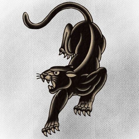 #tattoo #tattoos #inked #tattooart #tattooed #tattooideas #tattoodesign #tattooinspiration #tattoosleeve #tattooflash #inkedgirls #tattooedwomen  #InkLaughs  #TattooFails Classic Panther Tattoo, Crawling Panther Tattoo Flash, American Traditional Black Panther, American Trad Panther, Traditional Tattoos Panther, Trad Panther Tattoo, Traditional Black Panther Tattoo, Old School Japanese Tattoo, Old School Panther Tattoo