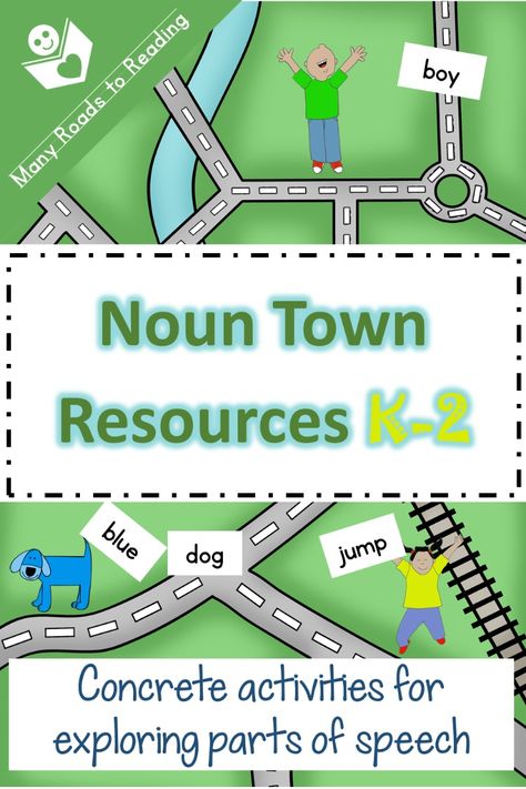 These concrete hands-on activities are great for introducing or reviewing parts of speech. In the different resources, children match noun, verb, and adjective images to words and place both on the map. Supplementary activities and ideas for differentiation are provided. The resources are available individually or as discounted bundles. Noun Town, Parts Of Speech Activities, Writing Lesson Plans, Reading Tutoring, Nouns Verbs Adjectives, How To Focus Better, Speech Activities, Teaching Grammar, Beginning Reading