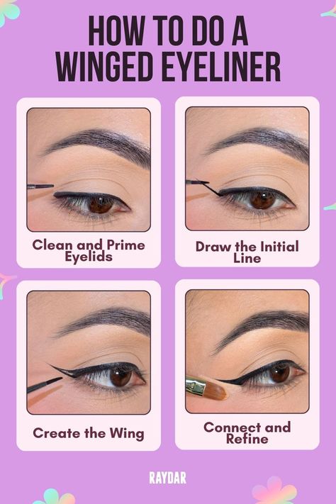 Winged eyeliner doesn’t have to be stressful—makeup artists suggest using a pencil liner first to sketch the shape before going in with liquid. It’s an easy way to perfect your look without the frustration. Ahead, see our step-by-step guide on how to do winged eyeliner, plus tips for fixing mistakes. How To Do Winged Eyeliner, Perfect Winged Eyeliner, Pencil Liner, Celebrity Makeup Looks, Diy Lip Balm, Diy Lips, Angled Brush, Winged Liner, Double Chin