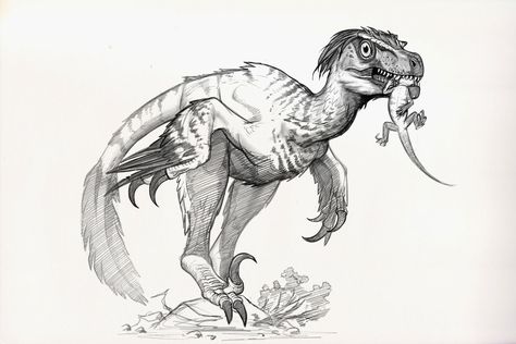 ArtStation - Draw Dinovember Day 1 Velociraptor, Raul Ramos Dino Drawing, Raptor Dinosaur, Fairytale Creatures, Dinosaur Sketch, Month Of November, Dinosaur Drawing, Fantasy Worlds, Design Moodboard, Ancient Animals