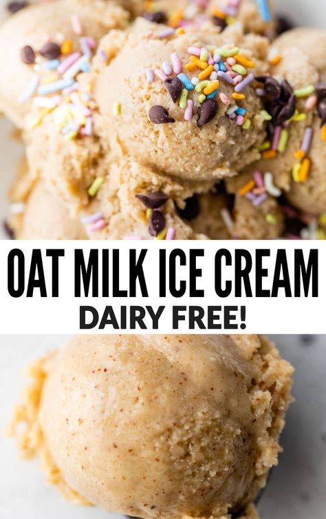 Dairy Free Nut Free Ice Cream Recipe, Dairy Free Homemade Ice Cream Maker, Oat Milk Ice Cream Recipe No Churn, Dairy Free Ice Cream Recipe Machine, Homemade Oat Milk Ice Cream, Non Dairy Ice Cream Recipe Machine, Cuisinart Ice Cream Maker Recipes Healthy, Ninja Creami Non Dairy, Healthy Cuisinart Ice Cream Recipes