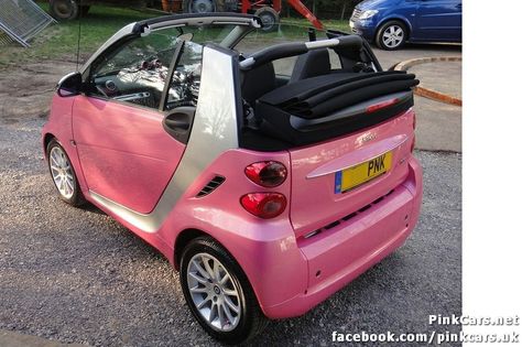 Pink smart car convertible ... I must possess! Car Convertible, Tiny Cars, Car Repair Service, Smart Fortwo, Classy Cars, Pink Car, Smart Car, Pink Sports, Bmw Cars