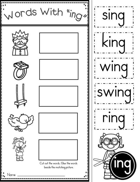 Ing Phonics, Word Families Printables, Rhyming Words Worksheets, Rhyming Worksheet, Kindergarten Word Families, Family Worksheets, Phonics Worksheets Free, Ending Sounds, Ing Words