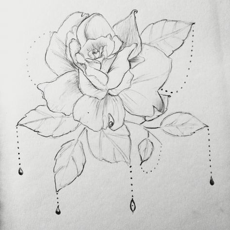 Rough tattoo sketch idea... Rose tattoo with beads / gems Rough Tattoo, Phrase Tattoos, Tattoo Sketch, Piercing Ideas, Rose Tattoo, Shoulder Tattoo, Tattoo Sketches, Flower Tattoos, Geometric Tattoo