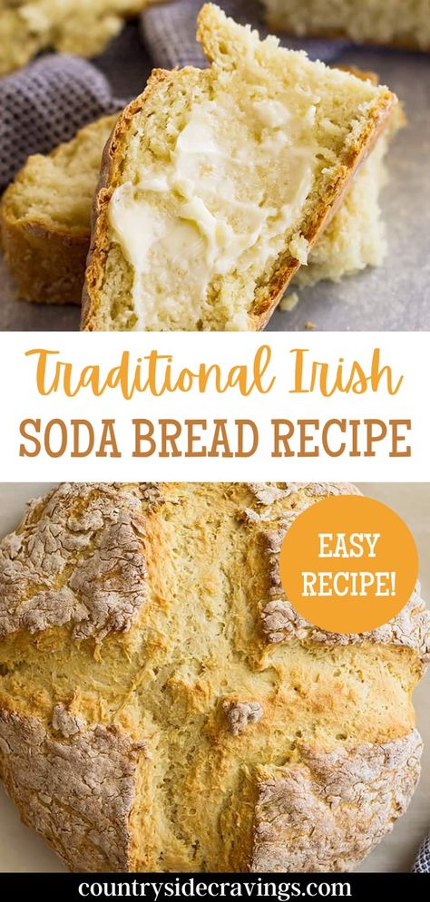 You are in for a real treat with this homemade Traditional Irish Soda Bread Recipe. I don't know about you but homemade bread is on a whole other level. How many of you have ever had a loaf of Traditional Irish Soda Bread??? How many of you only eat it around St. Patrick’s Day?? Fun fact: this easy Irish soda bread recipe is a really good bread that is dense, moist, and delicious. So while you can serve it for St. Patrick’s Day, it’s fantastic with soups and other main courses. Chicken Soup Recipes For Dinner, Recipes For Dinner Fall, Easy Chicken Soup Recipes, Dinner Recipes Soup, Easy Irish Soda Bread, Irish Bread, Traditional Irish Soda Bread, Soda Bread Recipe, Irish Soda Bread Recipe