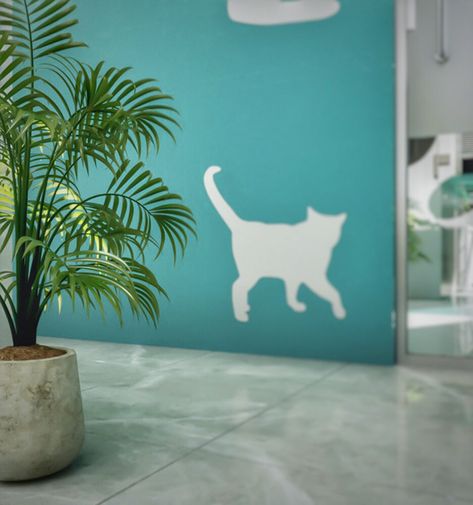 Vet Clinic Interior Design on Behance Vet Clinic Interior, Veterinary Clinic Design Receptions, Vet Decor, Dog Play Room, Animal Shelter Design, Vet Hospital, Vet Office, Clinic Interior, Animal Clinic