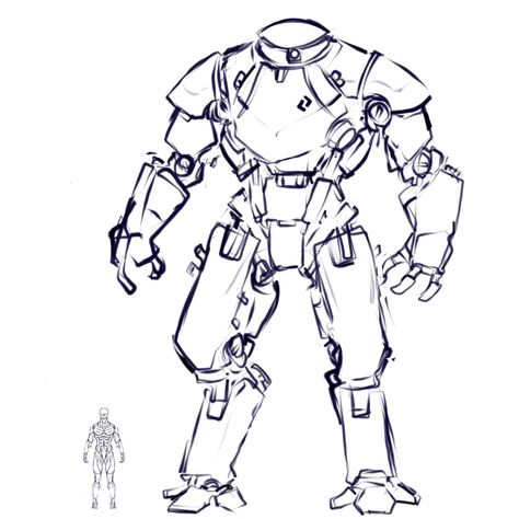 Engineer Art Drawing, Mech Drawing Reference, Alien Body Concept Art, Robot Reference Drawings, Robot Drawing Reference, How To Draw Mecha, Robot Oc Male, Robot Drawing Ideas, How To Draw Robots