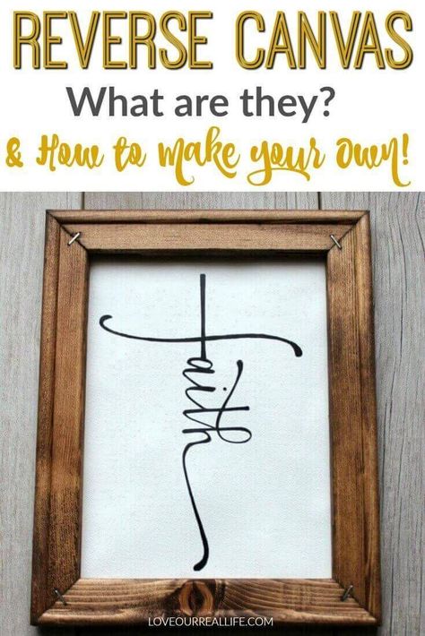 Looking for a reverse canvas tutorial? Want to know what in the heck reverse canvas is? This farmhouse styled DIY will answer all of these questions! Make yours today! #reveresecanvas #diyhomedecor #faithsign Canvas Tutorial, Faith Sign, Cheap Canvas, Reverse Canvas, Canvas Diy, Canvas Paint, Cricut Craft Room, Diy Cricut, Amazing Diy