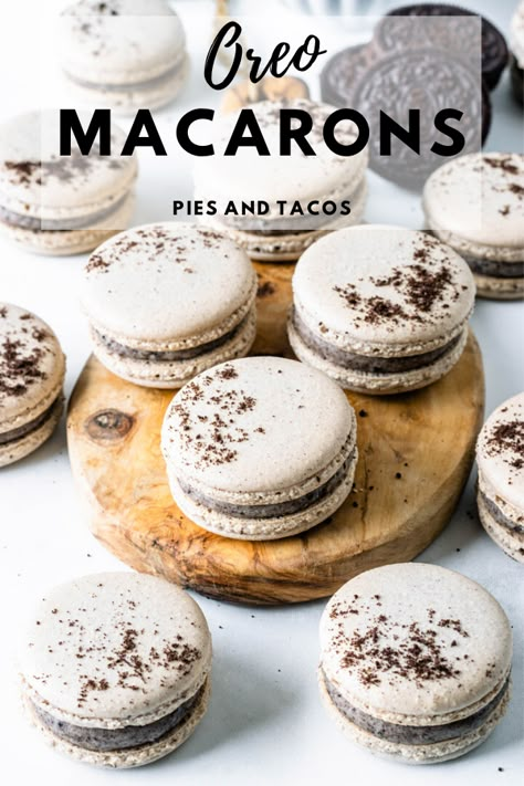 Ganache Cookies, Oreo Macarons, Oreo Macaron, French Macaroon Recipes, Macaron Flavors, Macaron Cookies, French Macaroons, Macaroon Recipes, Macaron Recipe