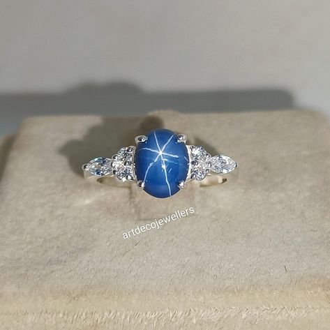 Excited to share the latest addition to my #etsy shop: Vintage Blue Star Sapphire Engagement Ring, Star Gemstone, Lindy Star Ring, 925 Sterling Silver, oval gemstone, Gift for Her https://etsy.me/3OtXYYH #stone #ethicalgemstones #oval #cathedral #prong #artdeco #no #wh Star Sapphire Ring Vintage, Star Sapphire Engagement Ring, Star Sapphire Stone, Star Sapphire Gemstone, Star Sapphire Ring, Blue Star Sapphire, Dream Engagement, Star Sapphire, Dream Engagement Rings