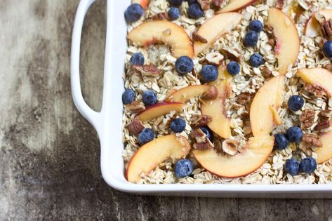 Quinoa Breakfast Bake, Blueberry Quinoa, Quinoa Recipes Breakfast, Quinoa Egg, Quinoa Bake, Breakfast Quinoa, Baked Breakfast, Breakfast Recipies, Baked Peach