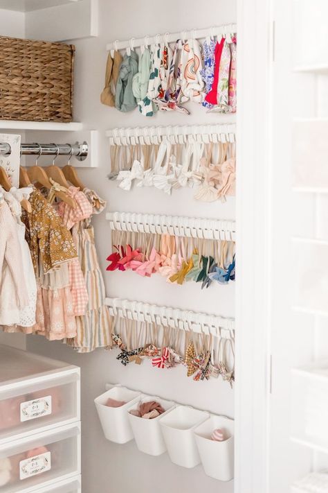 #ikeanursery #babygirlroom #babyroom #nursery Organize Baby Closet, Fridge Organization Dollar Store, Small Room Nursery, Nursery Closet Organization, Ikea Nursery, Baby Closet Organization, Sweet Nursery, Nursery Closet, Baby Room Inspiration