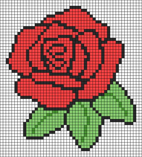 Roses Pixel Art, Cross Stitch Rose Pattern, Rose Pixel Art, Pixel Art Fleur, Flowers Pixel Art, Cross Stitch Flowers Pattern, Pixel Art Flower, Flower Pixel Art, Crochet Flowers Tutorial