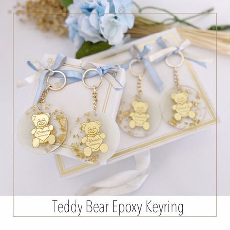 Looking for Teddy Bear Baby Shower? Planning a Baby Shower Party and need some Teddy Bear Party Ideas? You are in luck! You've come to the right place! An essential part of every good party is the party favors. They are a nice way to thank loved ones for celebrating the special day with you. We have amazing Teddy Bear Baby Shower favors ideas. #teddybearfavor #babyshowerfavor #teddybeargifts #bearkeychain #personalizedfavor #teddybearbirthdayfavor #customteddybear #personalizedgifts Teddy Bear Keychain, Baby Shower Favours For Guests, Custom Teddy Bear, First Birthday Favors, Baby Shower Souvenirs, Teddy Bear Party, Boy Baby Shower Ideas, Personalised Teddy Bears, Teddy Bear Gifts