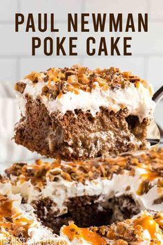 Looking for an easy cake recipe that is perfect for the summer? Our Paul Newman cake is full of rich chocolate and caramel flavors and couldn’t be easier to make! Paul Newman Cake, Cake Poke, Easy Cake Recipe, German Chocolate Cake Recipe, Box Cake Recipes, Recipes Banana, Chocolate And Caramel, Sugar Free Cake, Poke Cake Recipes