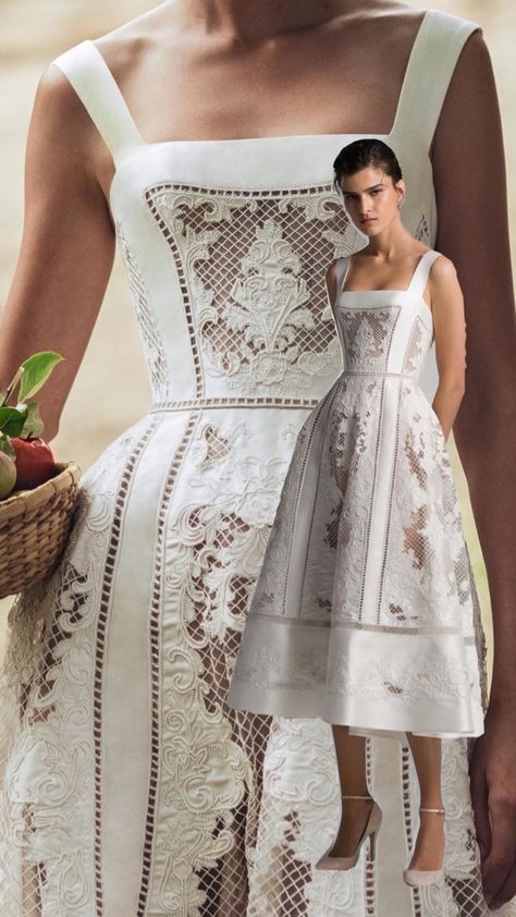 2024 New Design Dress, Spring 2024 Womens Fashion, Summer Dresses 2024, Summer Cocktail Dresses, White Embroidery Dress, Summer Couture, Embroidered Summer Dress, Paolo Sebastian, Summer Runway