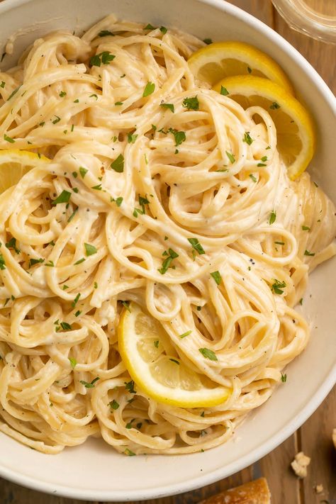 This lemon pepper pasta is creamy, with the perfect touch of bright lemon flavor and cracked black pepper. Quick, easy, and affordable, but still good enough for company. My new favorite pasta recipe! Herb Pasta Recipe, Cheap Pasta, Lemon Pepper Pasta, Herb Pasta, Lemon Pepper Sauce, Pasta Noodle Recipes, The Cozy Cook, Cozy Cook, Cheap Dinner Ideas