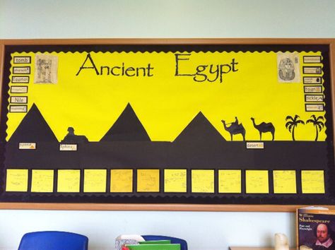 Ancient Egypt Display by Liz Regan Ancient Egypt Display, Egypt Display, Ancient Civilizations Projects, Ancient Egypt Lessons, Egypt Vbs, Ancient Egypt Activities, Ancient Egypt For Kids, Egypt Lessons, Egypt Activities