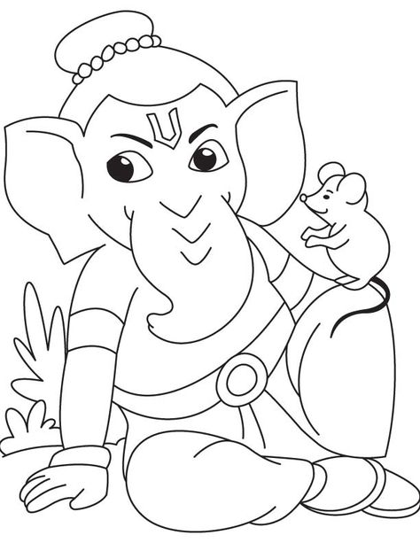 Coloring page: Hindu Mythology: Ganesh (Gods and Goddesses) #39 - Printable coloring pages Ganpati Drawing, Ganesha Sketch, Ganesha Drawing, Ganesh Art Paintings, Ganesh Art, Lord Ganesha Paintings, Ganesha Painting, Ganesha Art, Hindu Mythology