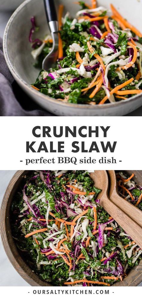 Crunchy Kale, Paleo Tacos, Paleo Salad, Clean Dinner Recipes, Kale Slaw, Salad With Grilled Chicken, Italian Meats, Dinner Salad, Side Dishes For Bbq