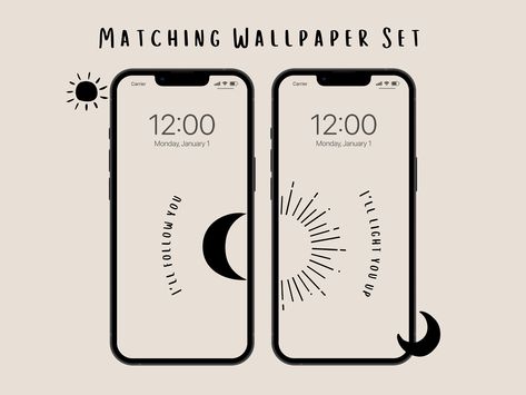 #Moon_Sun_Wallpaper #Set_Wallpaper_Couple #Wallpaper_Pair #Digital_Art_Studio Wallpapers For Couples Matching, Set Wallpaper Couple, Matching Wallpapers For Couples, Couple Matching Wallpaper Aesthetic, Couple Wallpaper Matching, Pastel Highlights, Bff Matching, Wallpaper Set, Cover Quotes