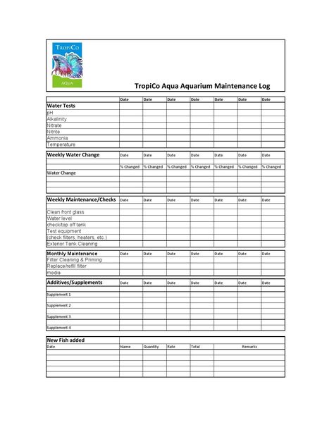 This is the tracker used by our staff when they go for maintenance. It helps keep track of all aspects ranging from Water parameters,water changes,aquarium glass cleaning,filter cleaning and priming,dosing and also helps keep track of any livestock additions. Maintained over a period of time,it can help you analyse any abnormal spikes and note corresponding changes in the aquarium's ecosystem. Feel free to download and use it for your personal aquariums. Aquarium Maintenance Log, Fish Printables, Aquarium Glass, Aqua Tank, Aquarium Maintenance, Planter Bench, Tropical Freshwater Fish, Cleaning Printable, Betta Fish Care