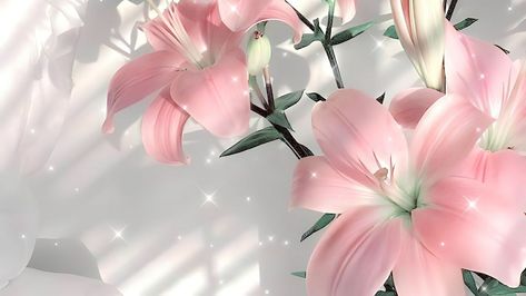 Lilies Desktop Wallpaper, Aesthetic Mac Wallpaper Hd, Light Pink Background Laptop, Flower Header Aesthetic, Banner Background Images Aesthetic, Landscape Aesthetic Background, Widget Images, Flower Desktop Wallpaper, Pink Wallpaper Laptop