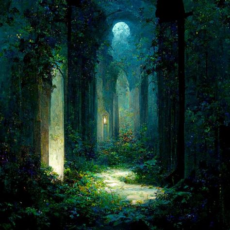 Mystical Places, Scenery Background, Mystical Forest, Fantasy Forest, Moon Photography, Forest Painting, Fantasy Castle, In The Deep, Fantasy Places