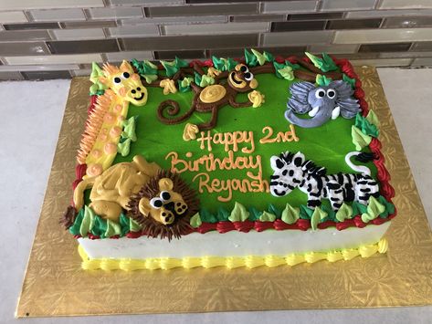 1st Birthday Sheet Cake, Wild One Girls 1st Birthday, Birthday Sheet Cake, Happy Birthday Cake Photo, Wild Birthday Party, Lion Birthday, Birthday Sheet Cakes, 1st Birthday Party Themes, Safari Birthday Party