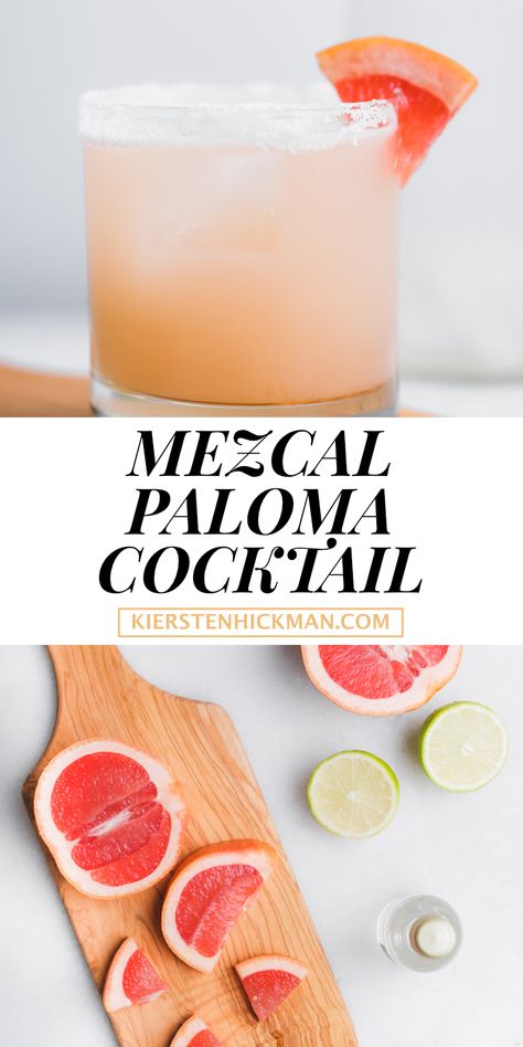 Mezcal Grapefruit Cocktail, Signature Tequila Cocktail, Easy Mezcal Cocktails Recipes, Easy Mezcal Cocktails, Shaken Cocktail Recipes, Paloma Cocktail Tequila, Barista Drinks, Mezcal Drinks, Best Tequila Drinks