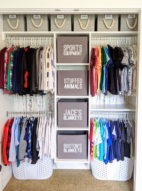 Organized Closet, Closet Organization, Baskets, Sports, Animals, Closet, Clothes, Wardrobe Organisation