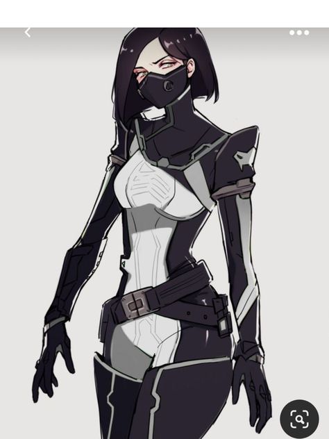 Cyberpunk Hero Outfit, Scfi Armour, Black And White Hero Costume, Black And White Superhero Suit, Black Hero Costume, Female Hero Costumes, Hero Suits Design Female, Hero Outfits Design Female, Superhero Suit Design Female