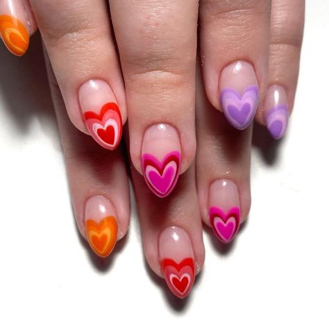 Powerpuff Heart Nails, Cartoon Heart Nails, Bubbles Nails Powerpuff, Power Puff Girls Nails, Powerpuff Girls Nail Art, Powerpuff Nails, Villain Nails, Timeless Nails, Heart Nails Tutorial