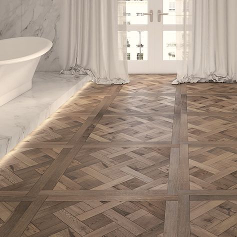 Parquet Versailles, Wood Floor Pattern, Wood Floor Design, Wood Parquet Flooring, Herringbone Wood Floor, Flooring Design, Wood Parquet, Into The Wood, Vintage Floor