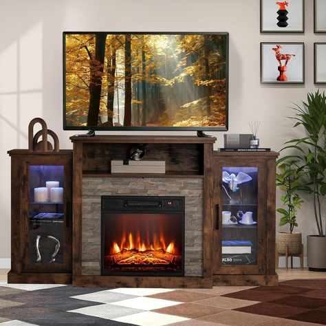 Electric fireplace entertainment center