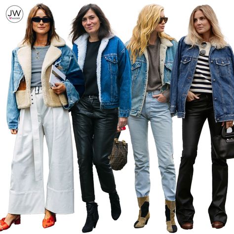 The best Denim Sherpa Jackets for Fall. The denim sherpa/shearling jacket trend. Sherpa Jacket Outfit Women, Sherpa Jacket Outfit Denim, Winter Denim Jacket, Levi Sherpa Jacket Outfit Women, Denim Shearling Jacket Outfit, Shearling Denim Jacket Outfit, Denim Fur Jacket Outfit, Denim Jacket With Fur Outfit, Sherpa Denim Jacket Outfit Winter