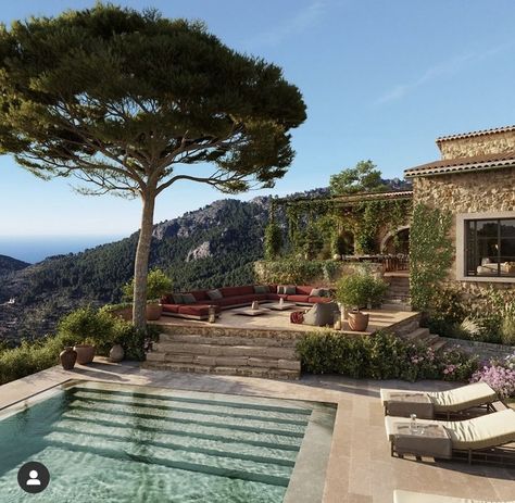 Italy House, Italian Villa, Mediterranean Home, Mediterranean Homes, Alam Yang Indah, Dream House Decor, Dream Home Design, House Inspiration, Summer House