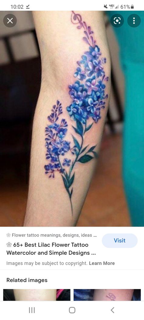 Lilac Chest Tattoo, Lilac Tattoos For Women, Flower Tattoos Lilacs, Lilac Hip Tattoo, Floating Tattoo, Sunflower Lilac Tattoo, Dainty Lilac Tattoo, Cottagecore Tattoo, Lilac Tattoo